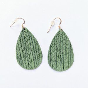 Nickel & Suede Olive Grove Leather Earrings